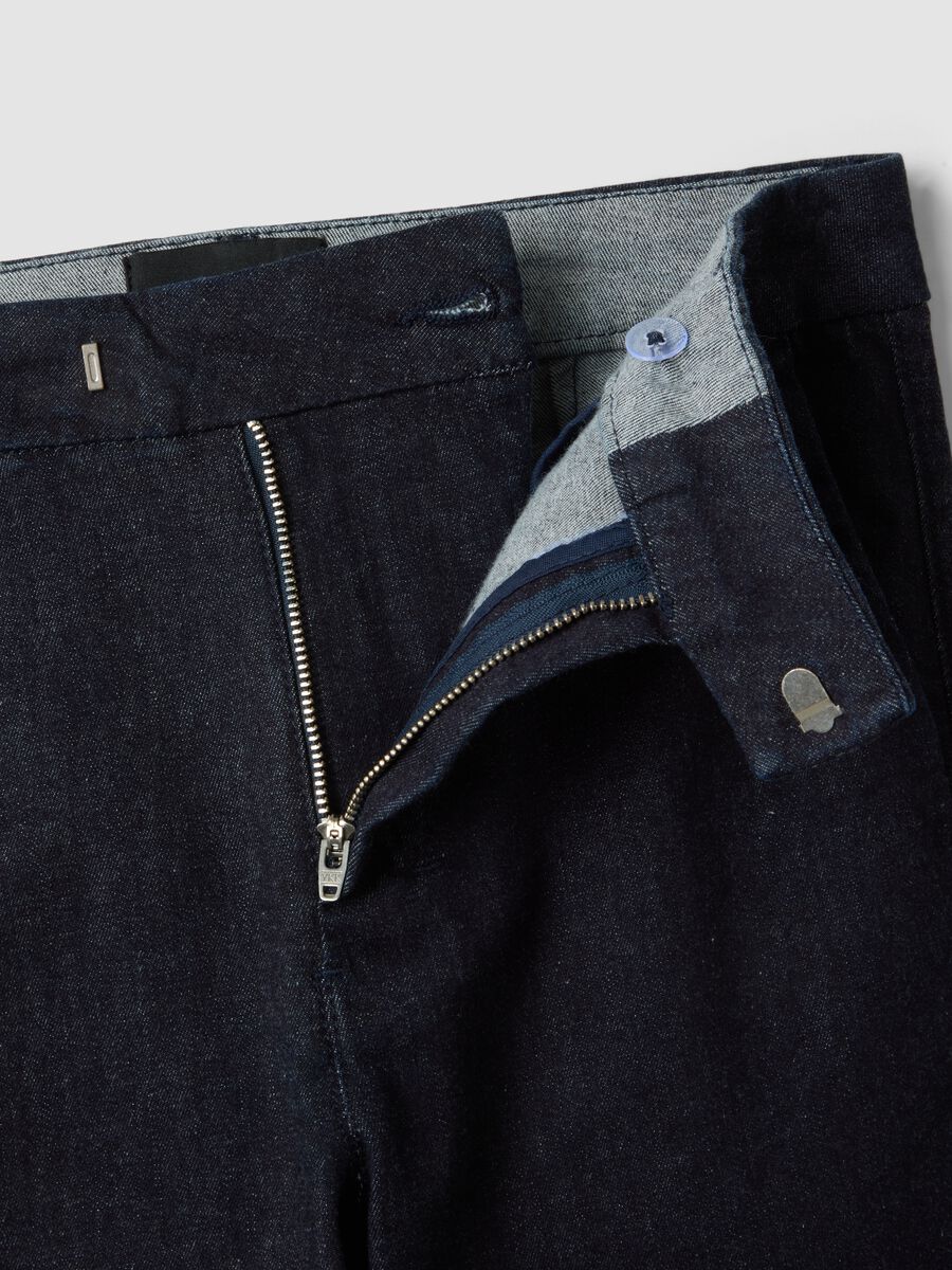 Jeans blu in cotone elasticizzato slim fit_5