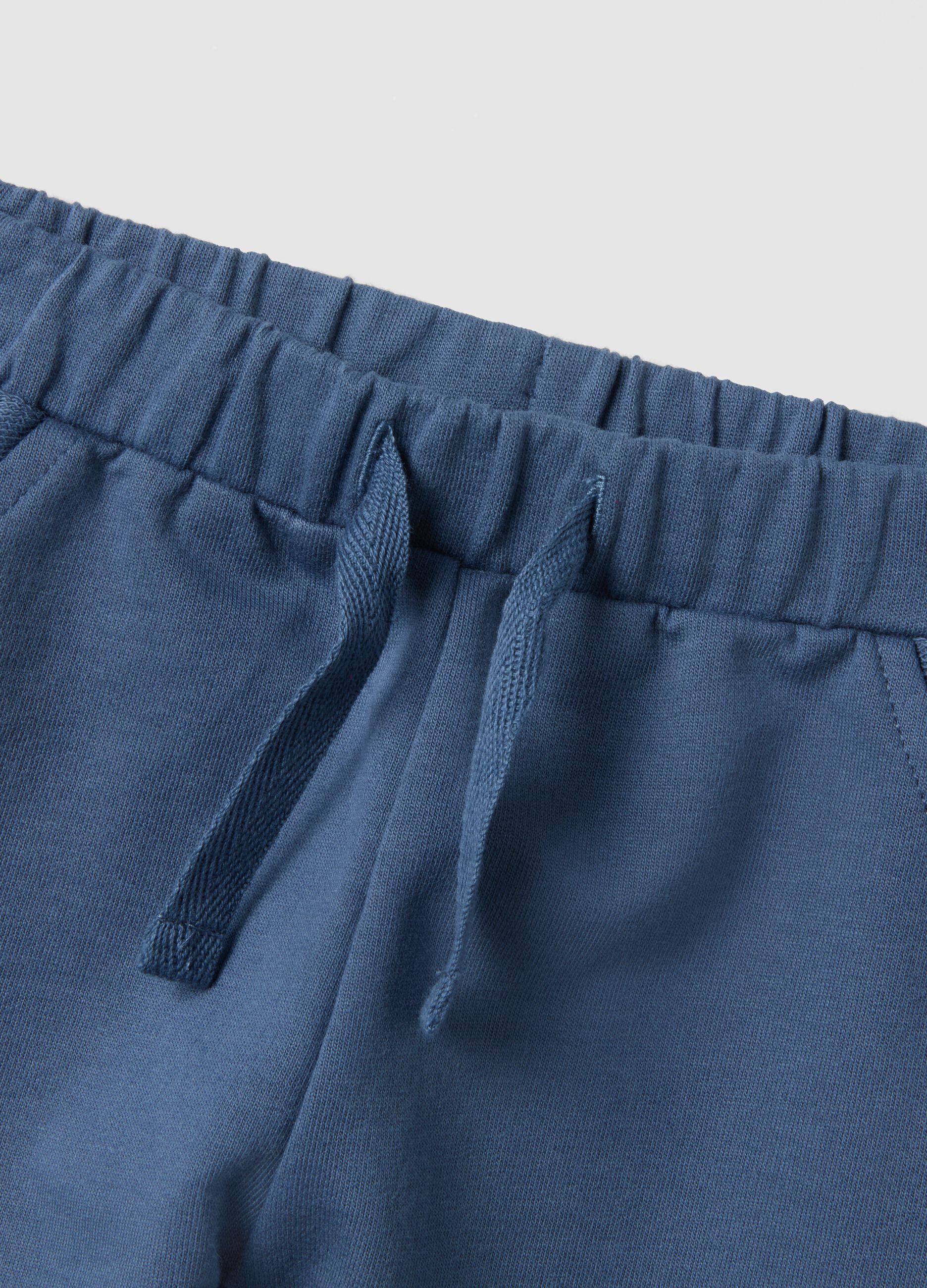 Blue pure cotton sweatshirt and trouser set for babies
