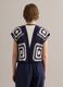 Blue and white regular-fit crochet cotton-blend gilet_3