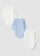 Multicolour three-pack organic cotton crew-neck bodysuits_1