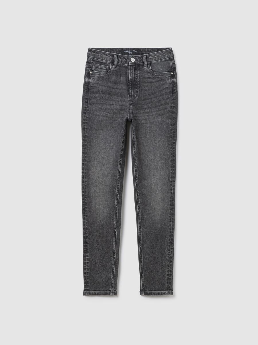 Grey Stretch Cotton Skinny Fit Jeans_4