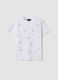 White pure cotton T-shirt with seashell print_4