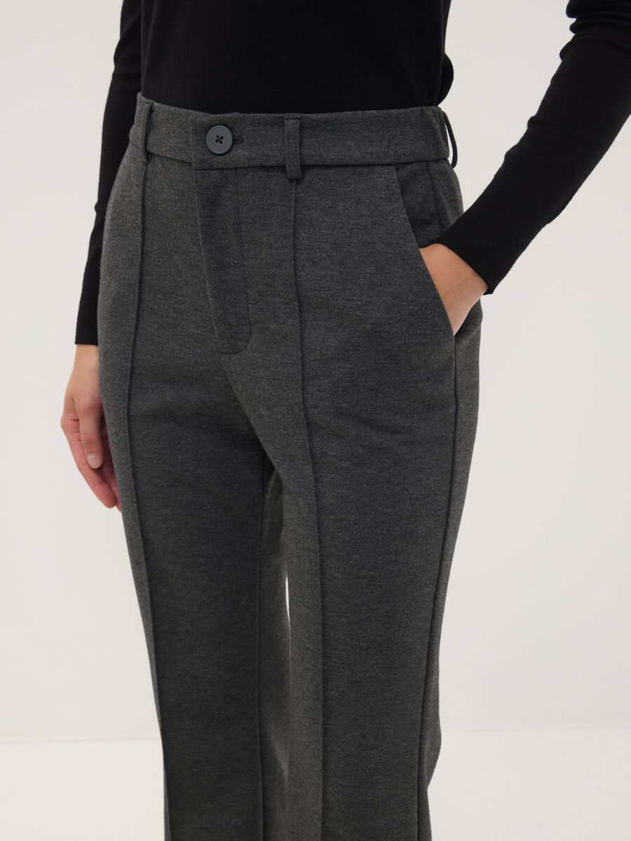 Grey stretch viscose straight-fit trousers_3