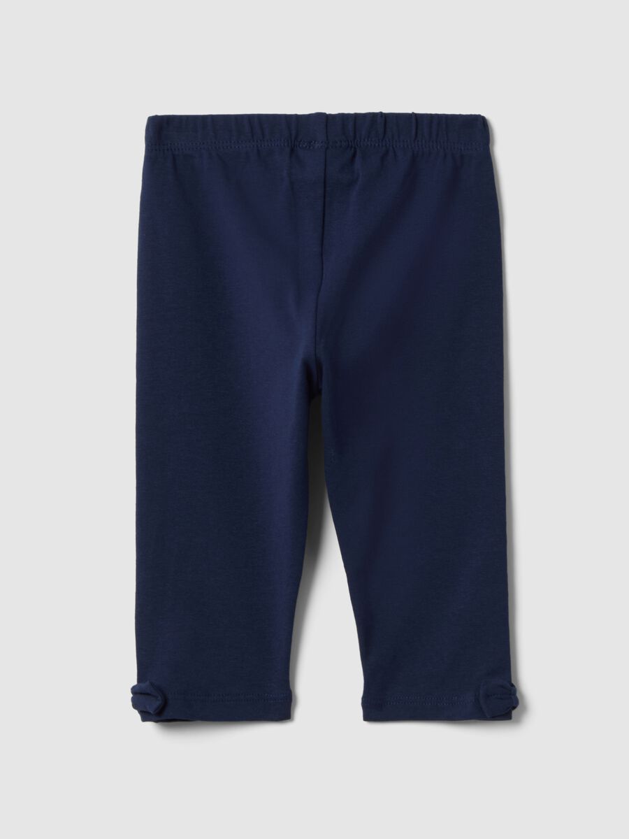 Slim fit blue stretch cotton leggings for girls_1
