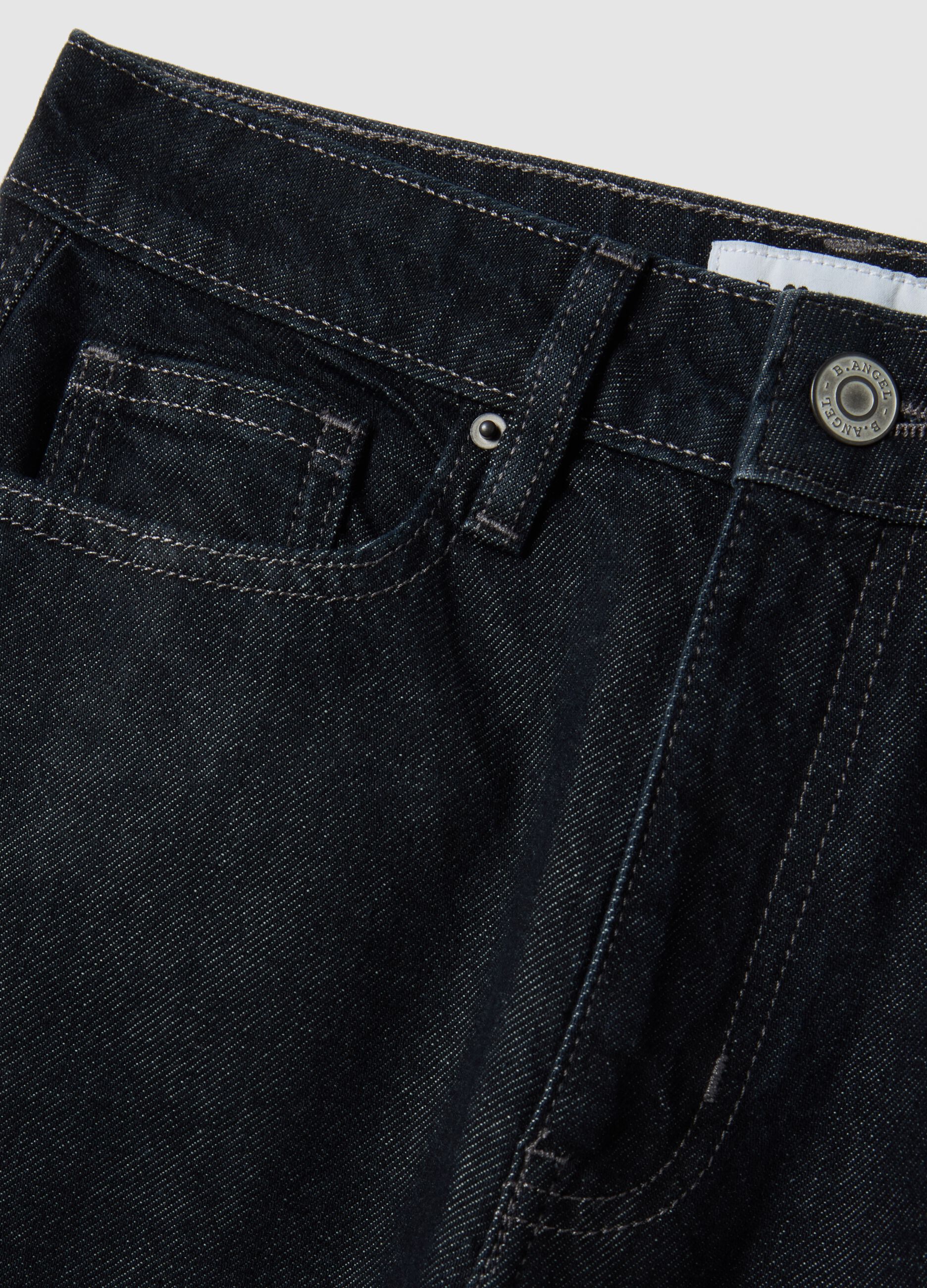 Regular fit pure cotton black skater jeans