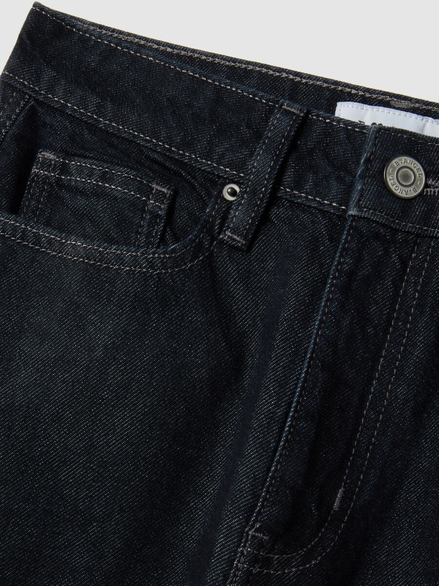 Jeans skater in puro cotone nero regular fit_5