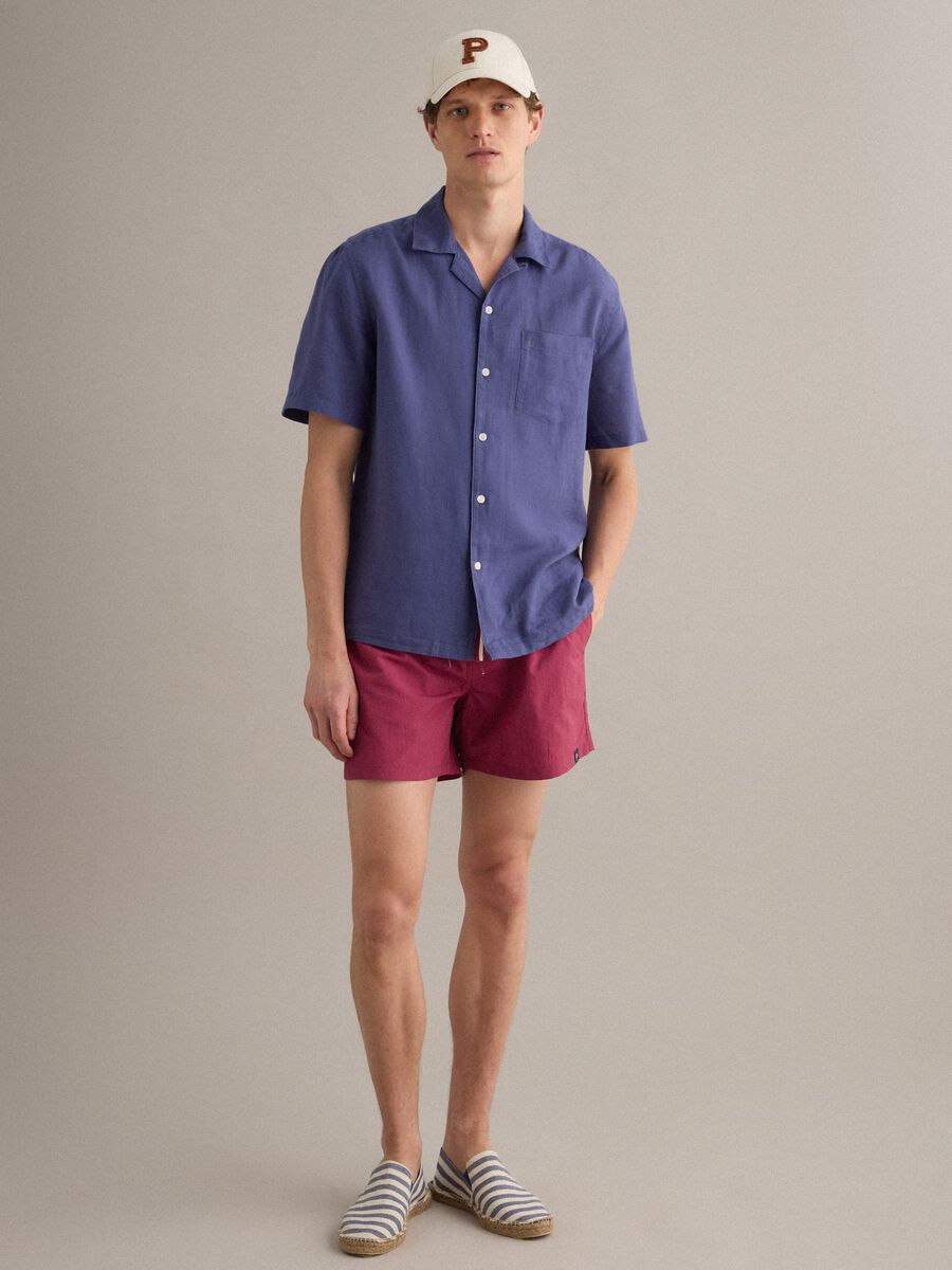 Boxer da mare rosso con vita elasticizzata e coulisse_3