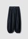 Blue pure cotton balloon-fit denim jeans_0