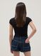Girls&rsquo; black fitted stretch-cotton T-shirt_1