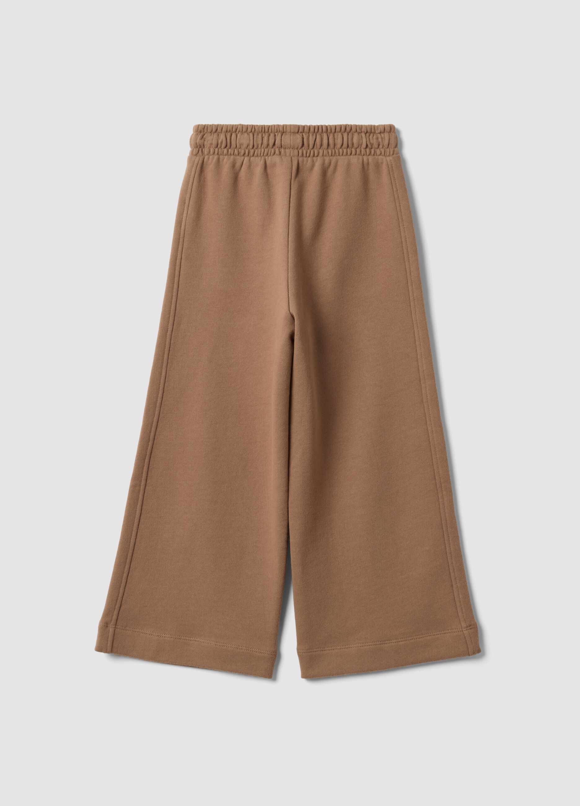 Brown culotte trousers in pure organic cotton for girls