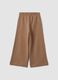 Brown culotte trousers in pure organic cotton for girls_1