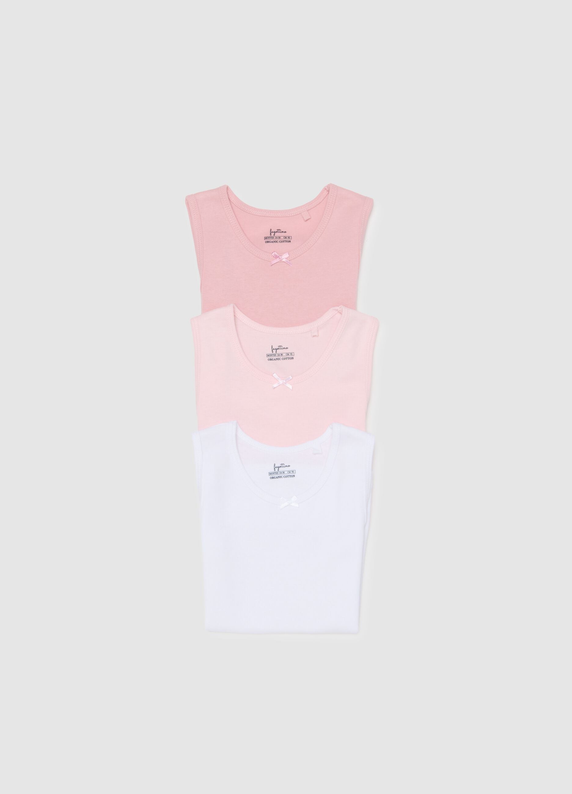Newborn Multicolour Vest Tripack in Pure Cotton