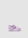 Purple sandals with Velcro fastening and appliqu&eacute; flower_0