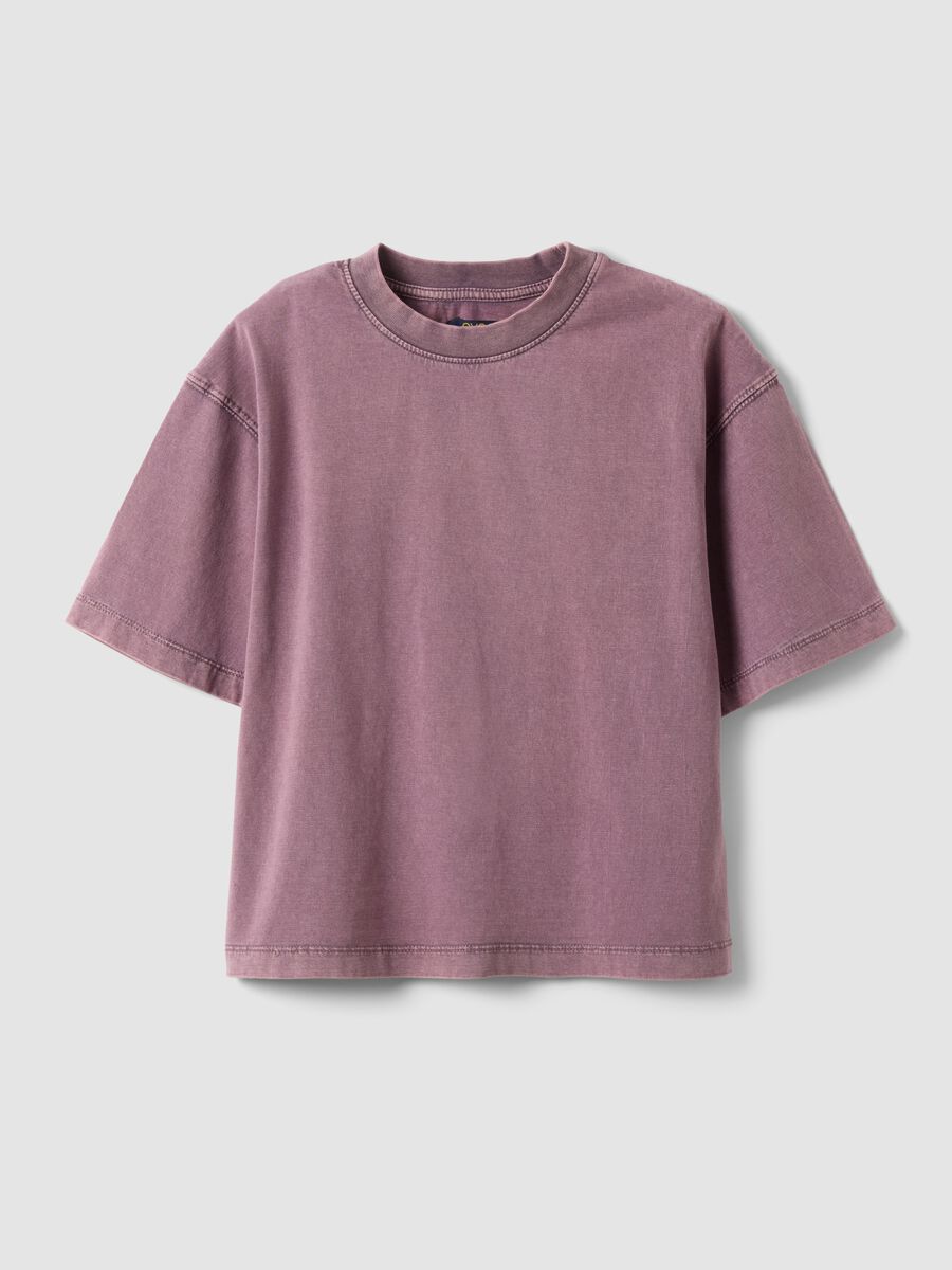 Girls' Oversized Fit Pink Pure Cotton T-shirt_3