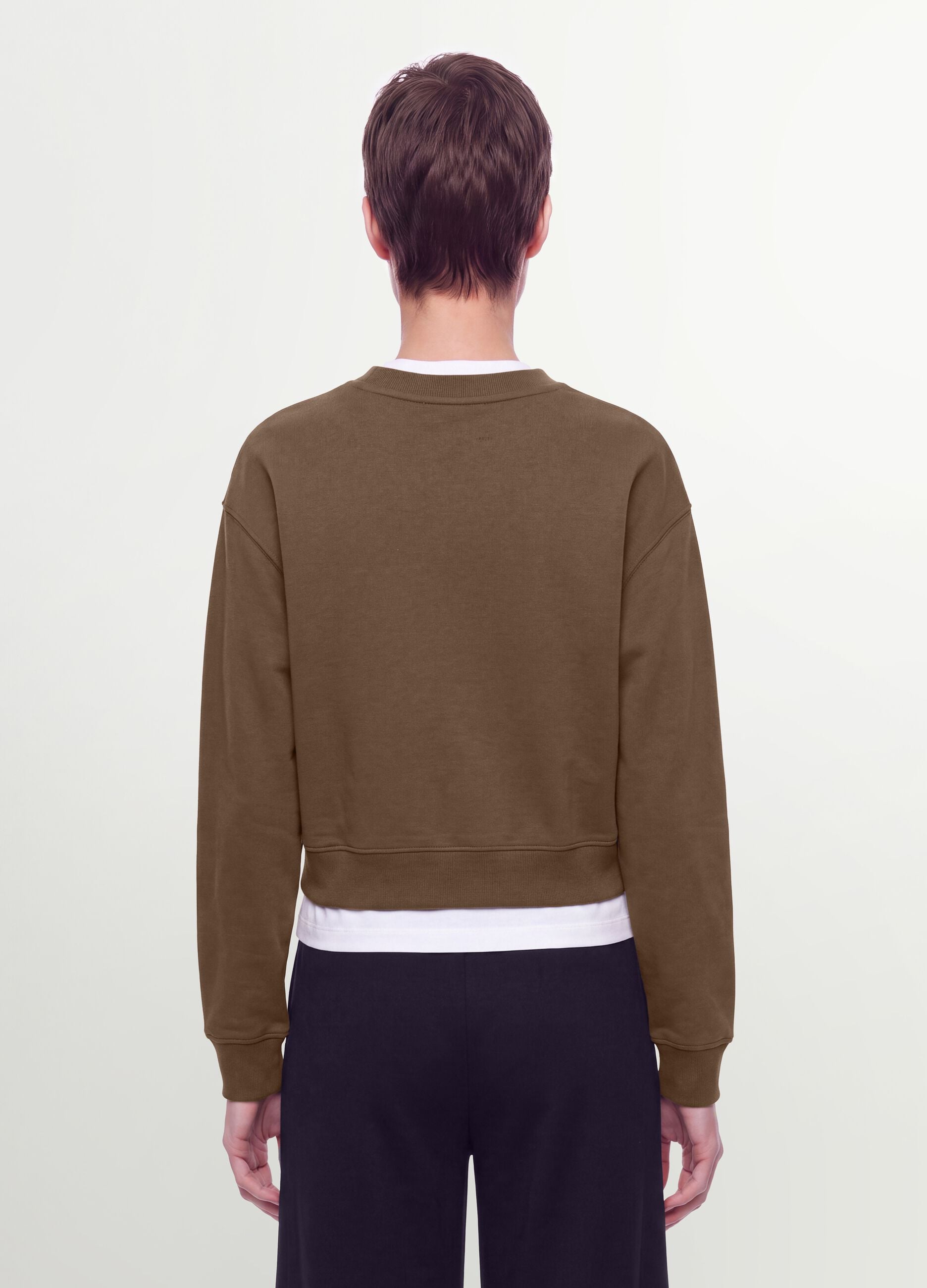 Green cotton-blend regular-fit crew-neck sweatshirt