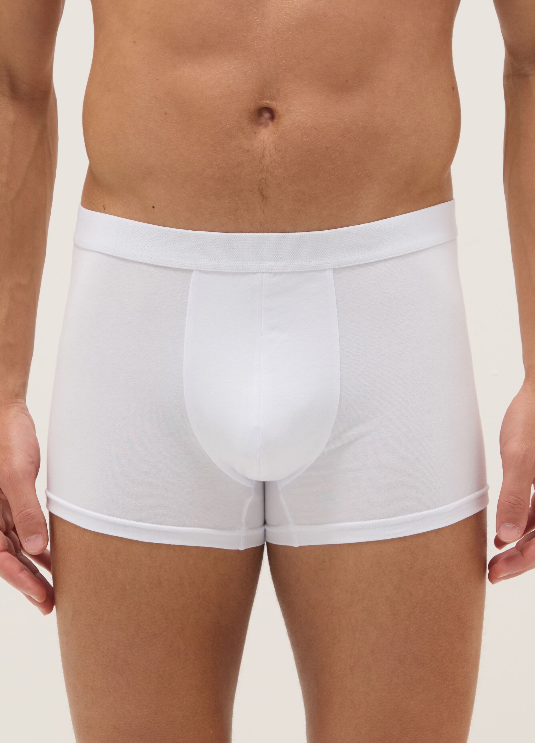 Pack of three white stretch cotton boxers regular fit