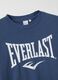 Blue regular fit pure cotton T-shirt with Everlast logo_5