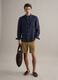 Beige stretch cotton chino shorts, regular fit_0
