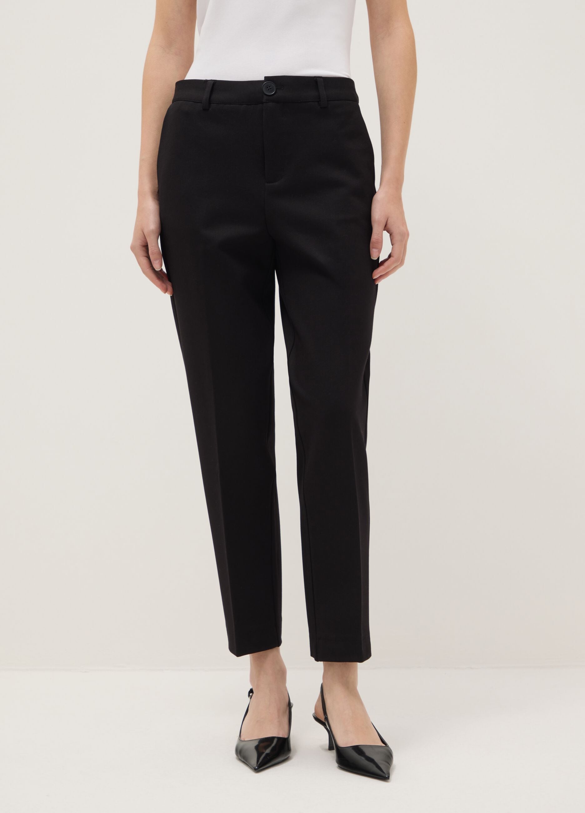 Slim fit black chino trousers