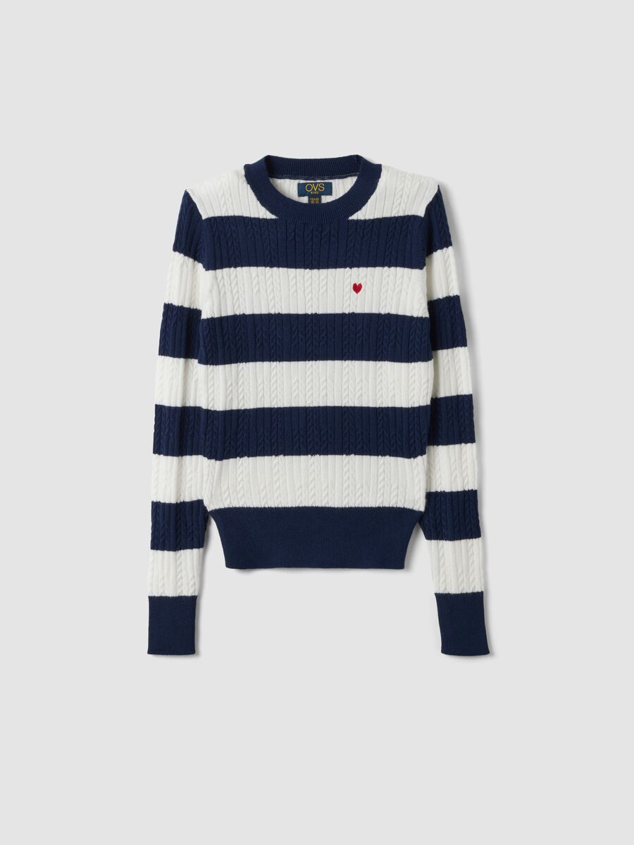 Girls&rsquo; multicolour striped viscose-blend boat-neck jumper_3
