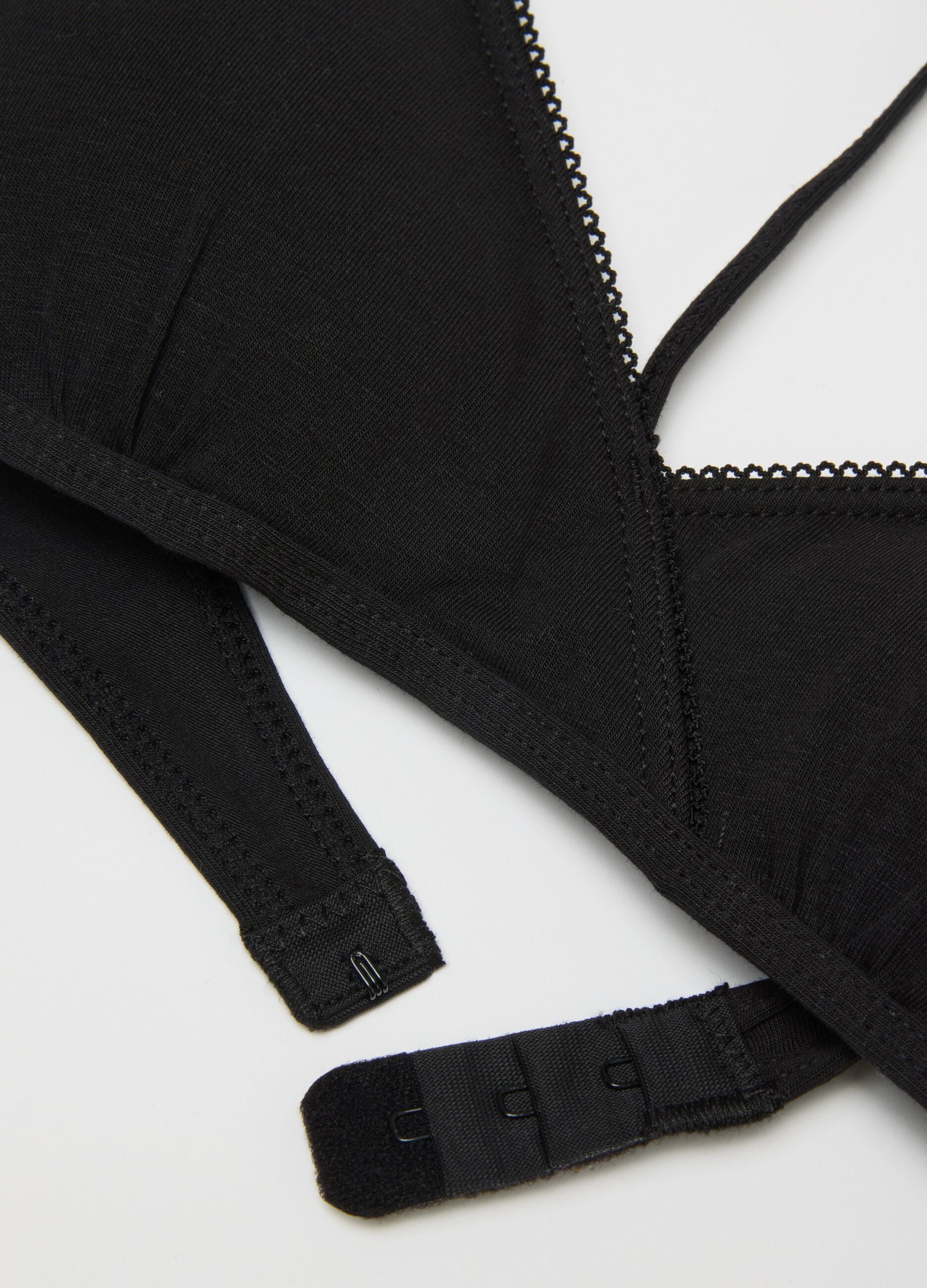 Girls' black triangle cotton blend regular fit bra