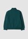 Green sweatshirt with collar in pure organic cotton_1