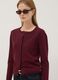Red viscose-blend cardigan in plain knit_0