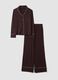 Brown stretch viscose pyjamas with V-neck_4