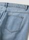 Light Blue Denim-Blend Slim Fit Shorts_5