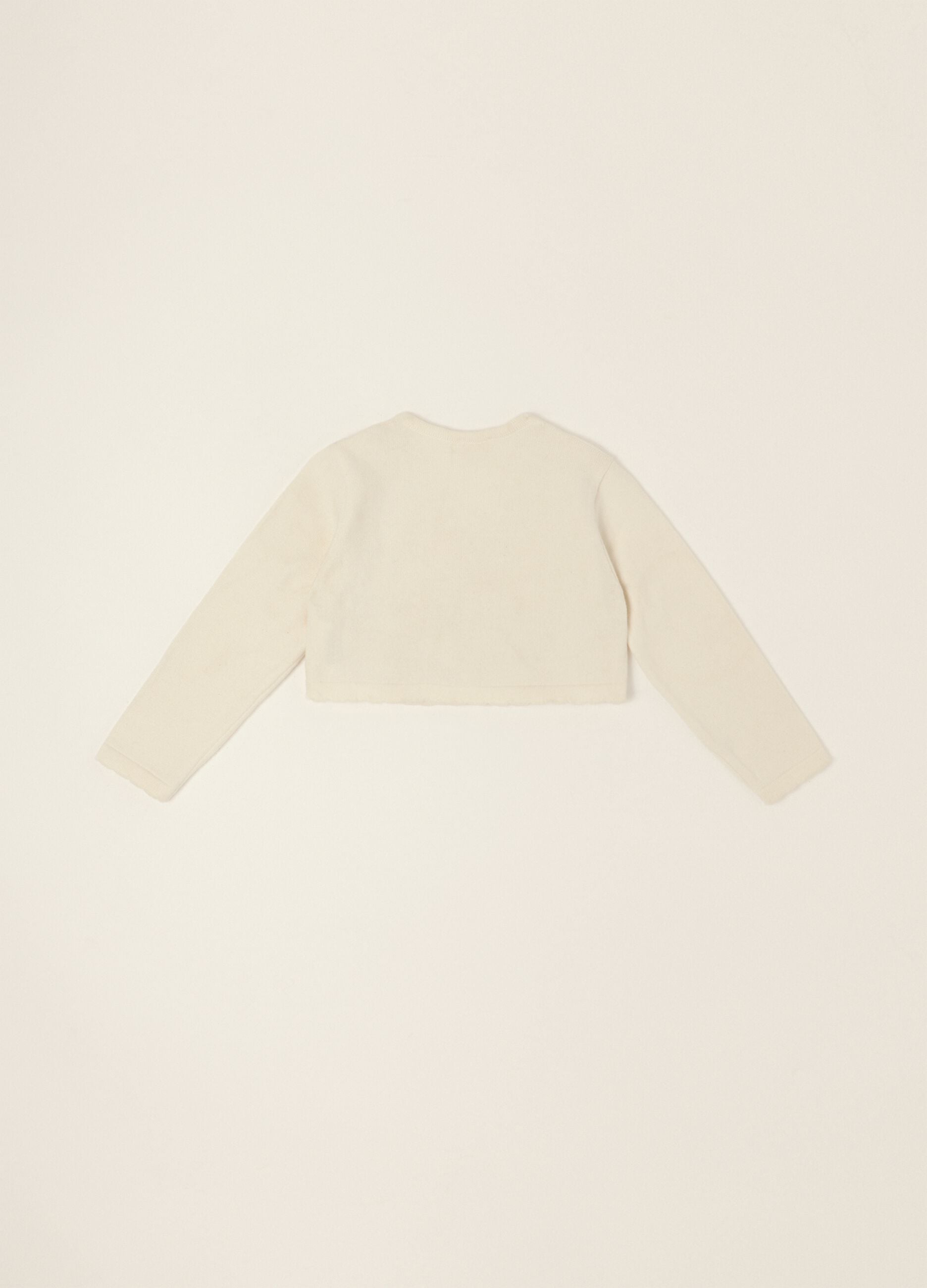 White pure cotton baby girl cardigan