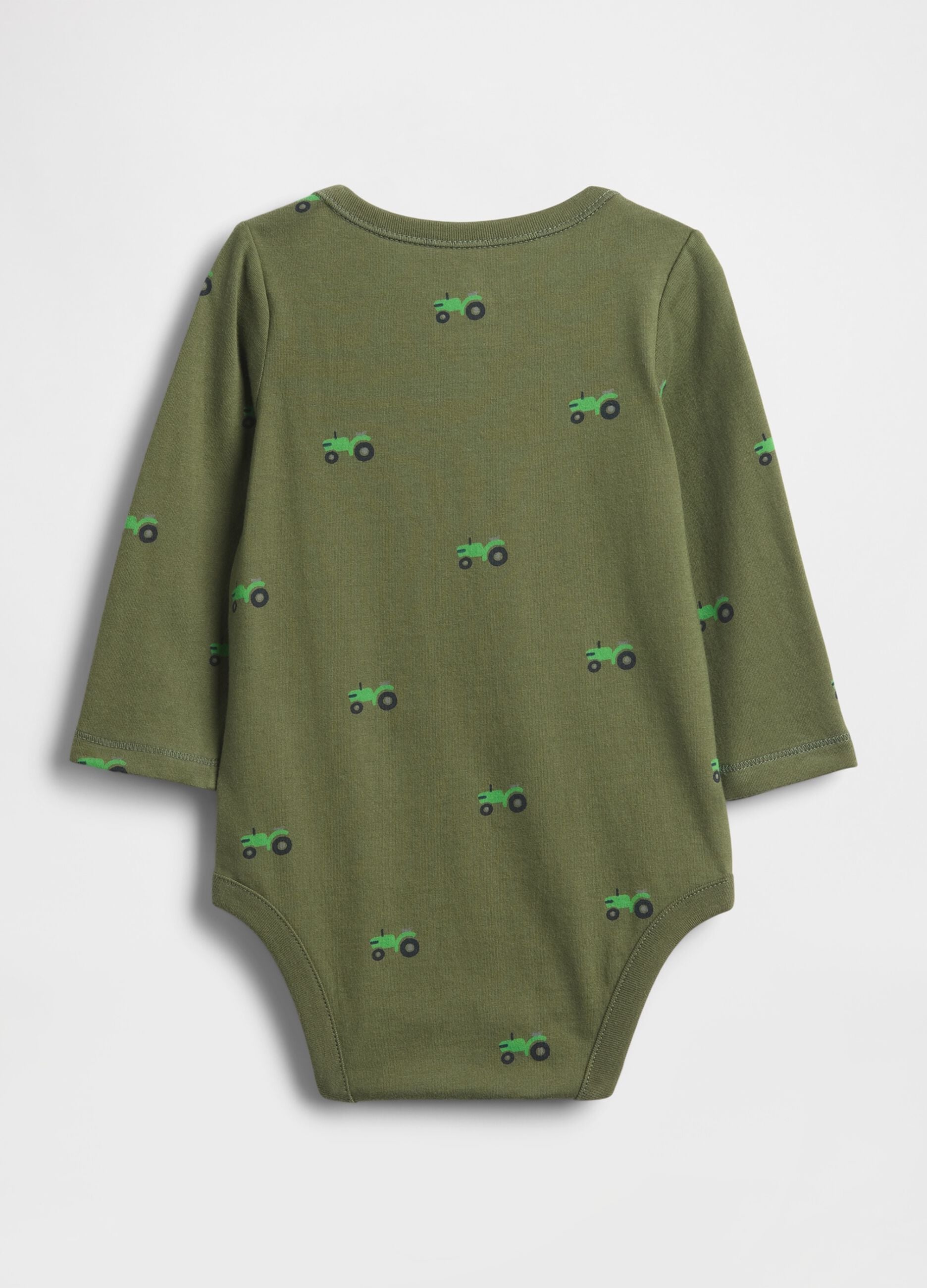 Green cotton bodysuit for newborn