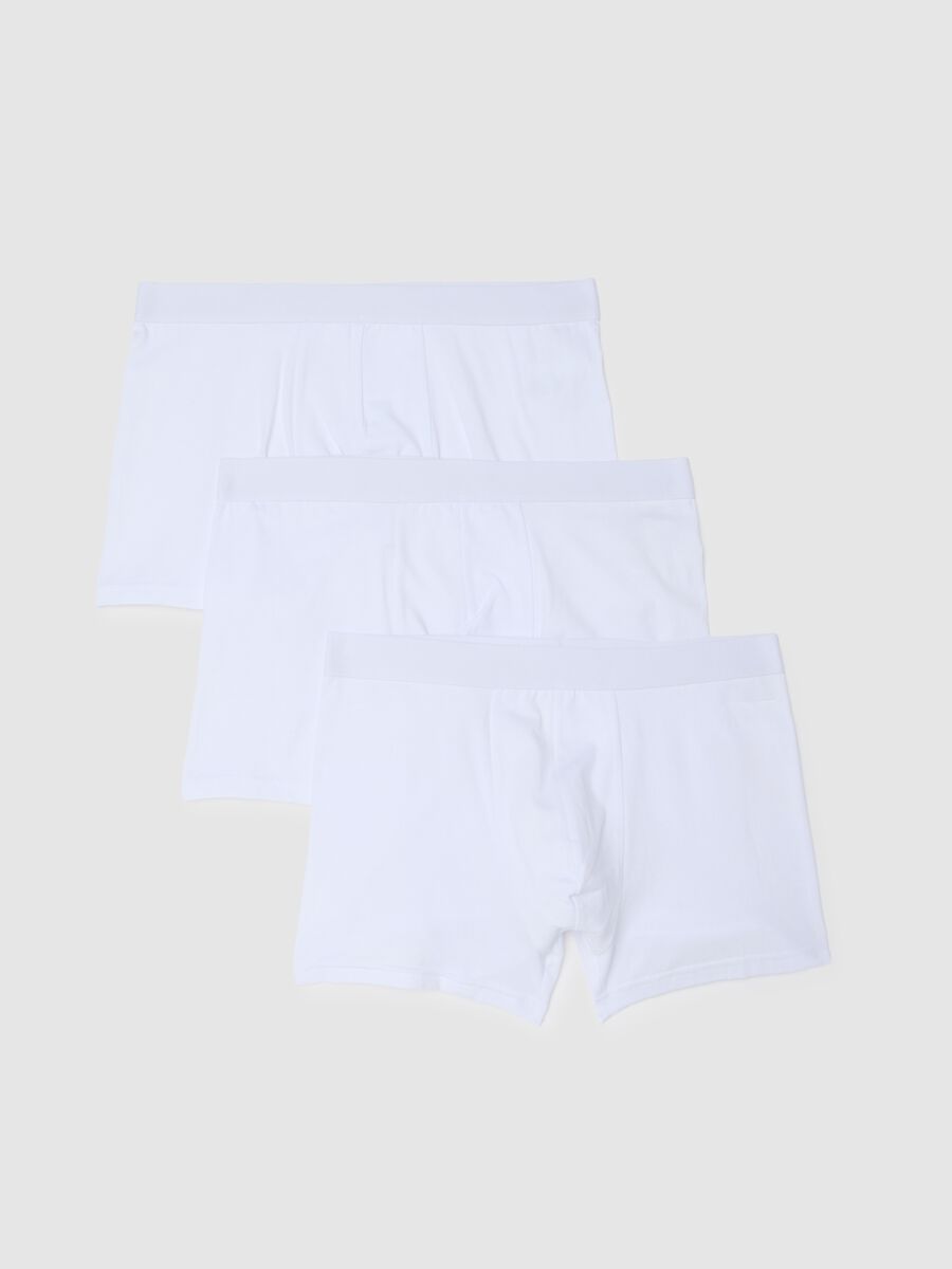 Pack of three white stretch cotton boxers regular fit_4