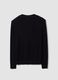Black viscose-blend V-neck polo shirt, regular fit_2