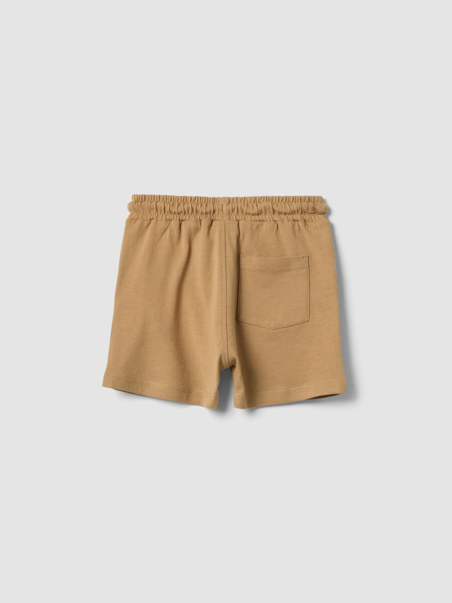 Pantaloncini in puro cotone beige da bimbo regular fit_1