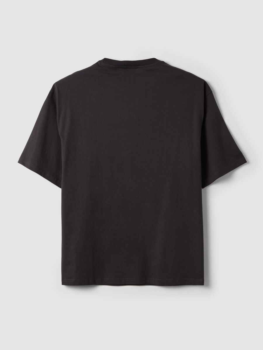 Black pure cotton T-shirt with Mario Kart print_6