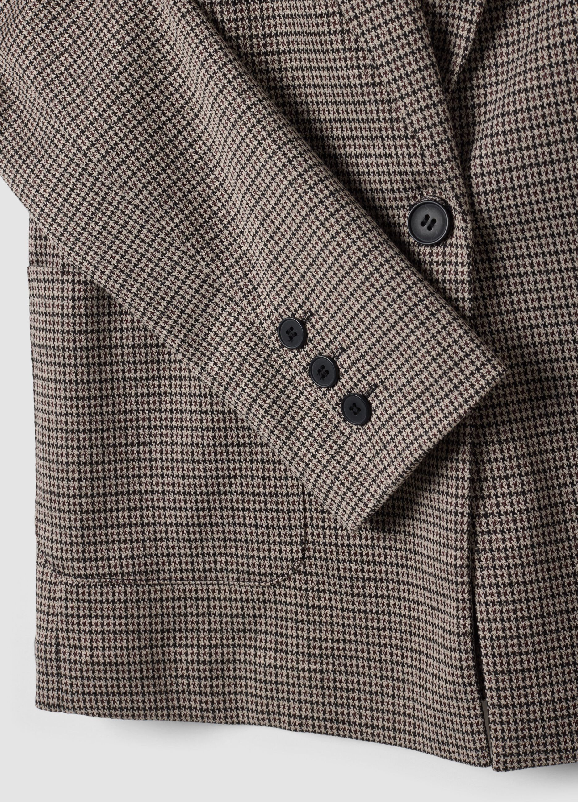 Beige patterned stretch viscose blazer