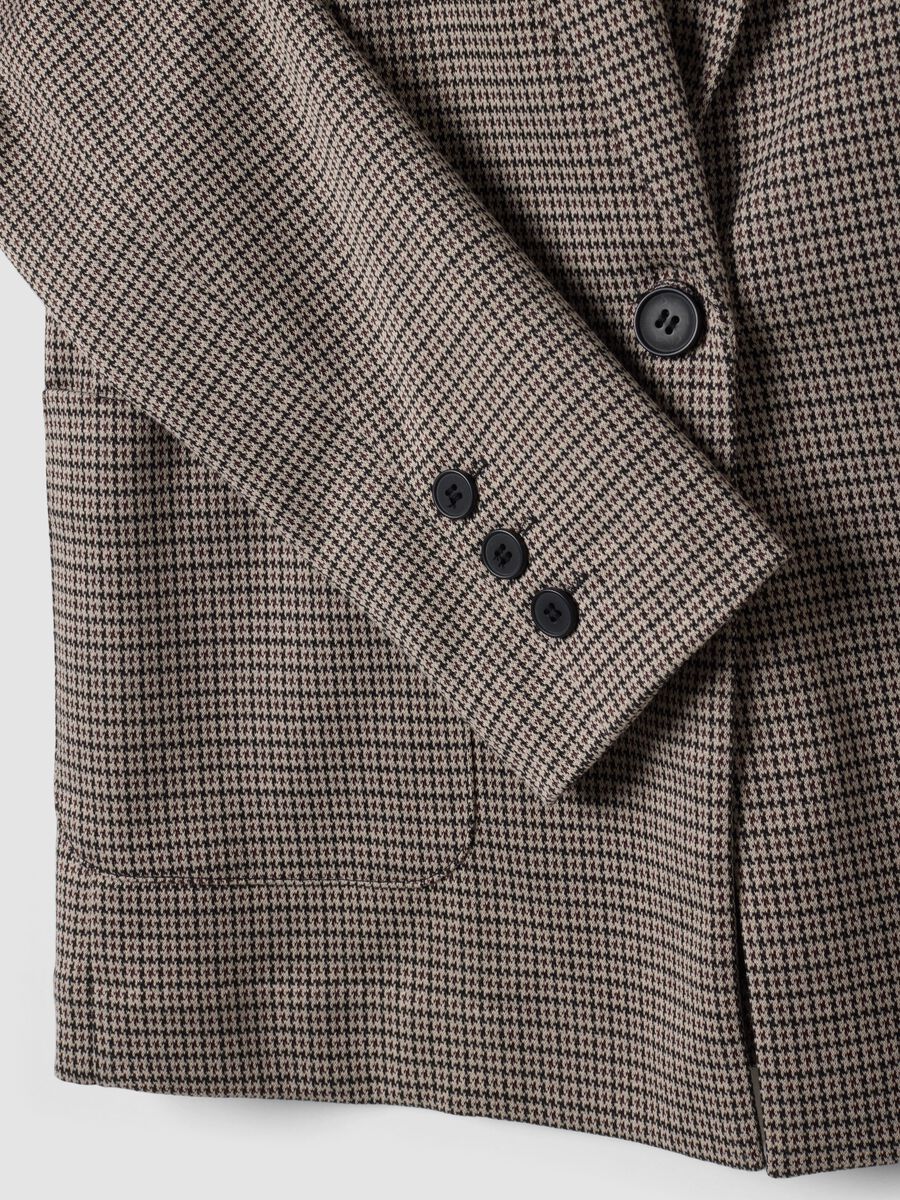 Beige patterned stretch viscose blazer_5