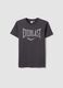 Grey pure cotton T-shirt with front print for boys_0