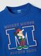 Children's Blue Cotton Blend T-shirt with Mickey Mouse Print_2