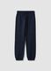 Navy blue organic cotton regular-fit joggers for boys_0