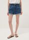 Blue pure cotton denim shorts_1