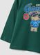 Green organic cotton T-shirt with puppy print for boys_2