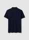 Blue pure cotton piqu&eacute; polo shirt with classic collar and regular fit_5