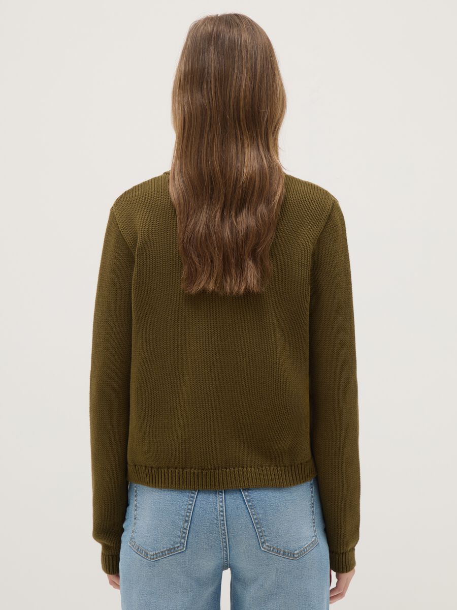 Green cardigan in pure cotton regular fit with buttons_2