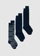 Blue stretch cotton long socks tripack_0