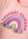 Pink pure cotton vest top with rainbow print_2