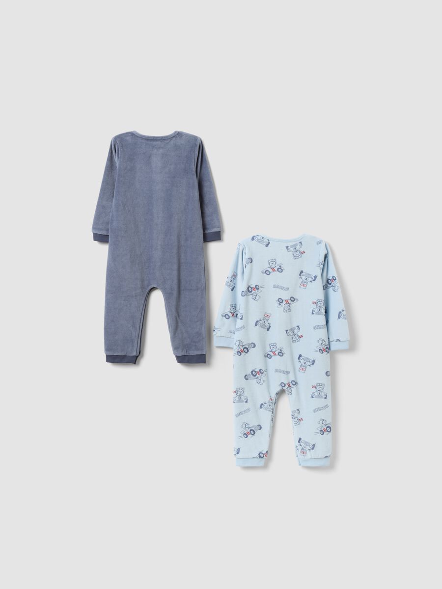 2-pack of multicolour cotton-blend baby sleepsuits with poppers_1