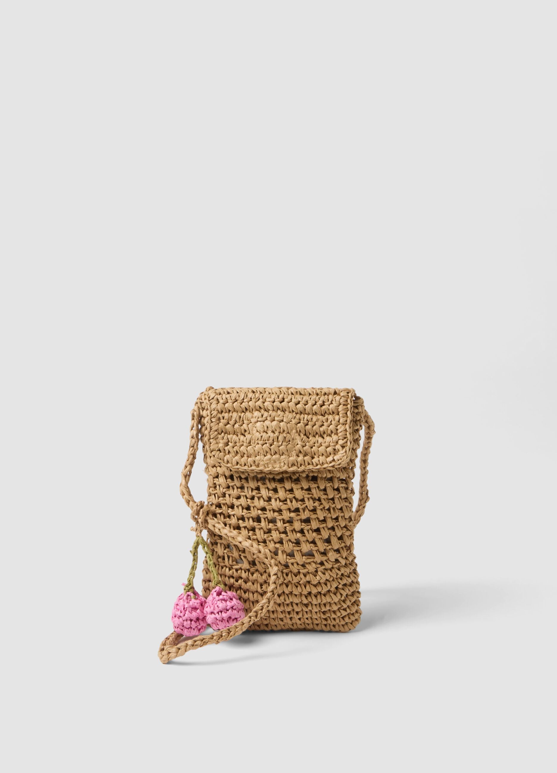 Phone case in pure beige paper fabric