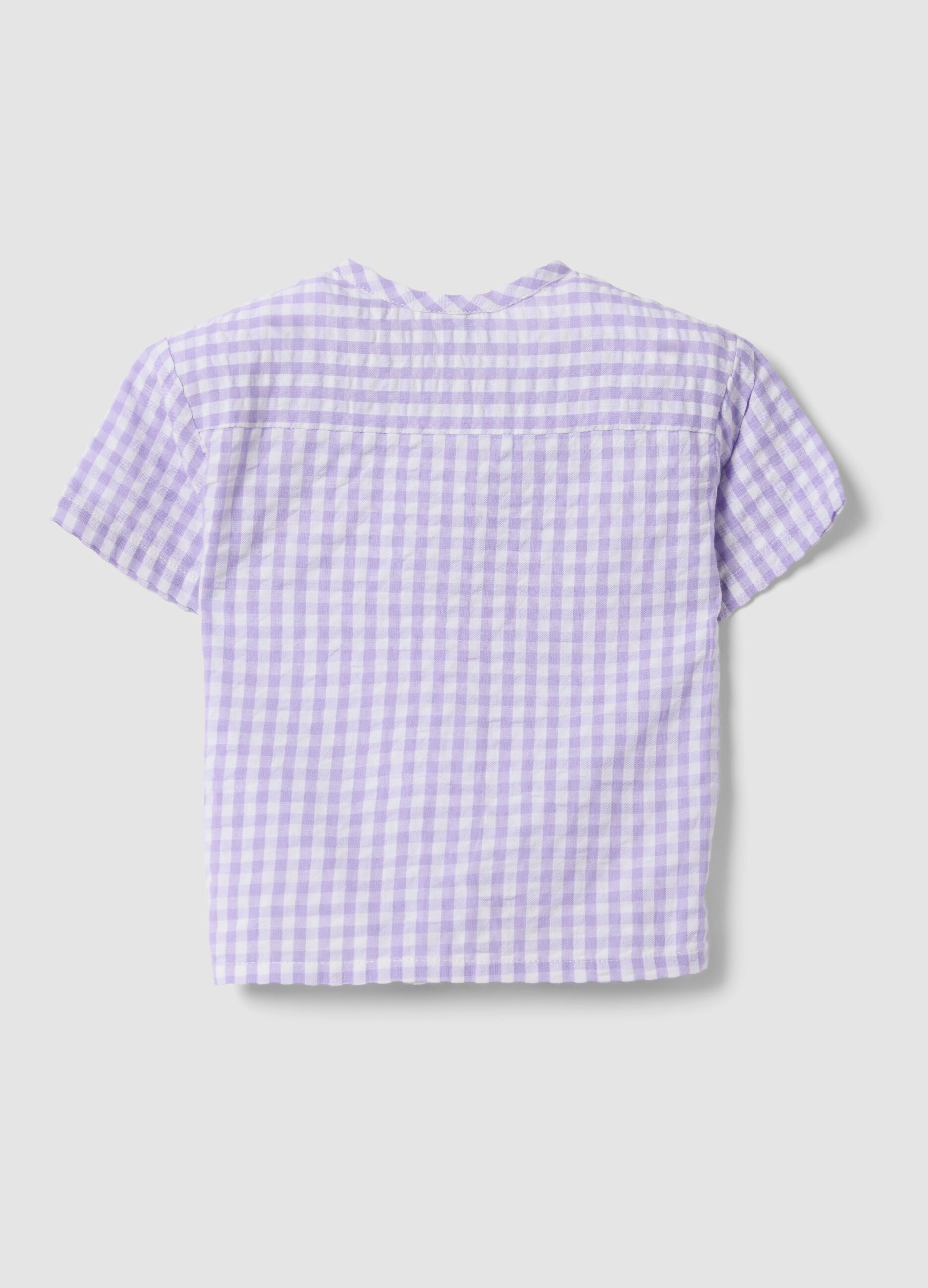 Multicoloured check pure cotton blouse for girls regular fit