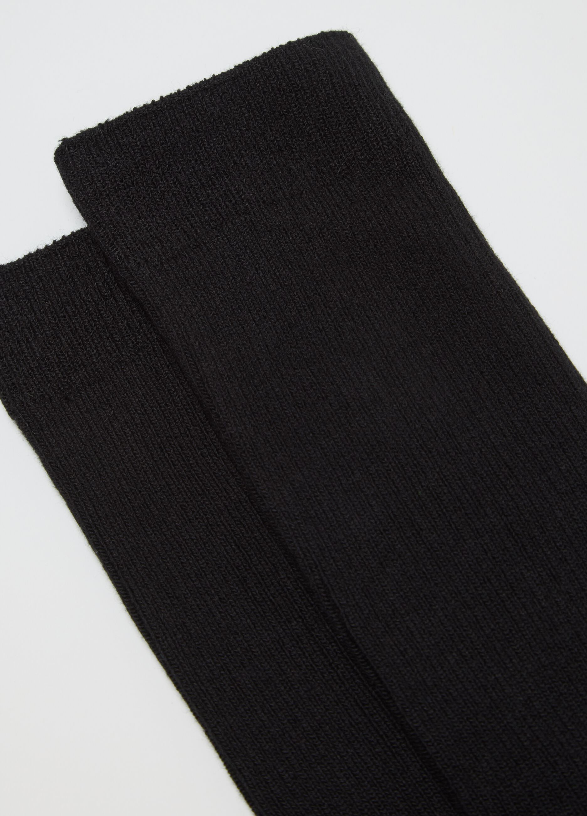 Black midi cotton blend socks